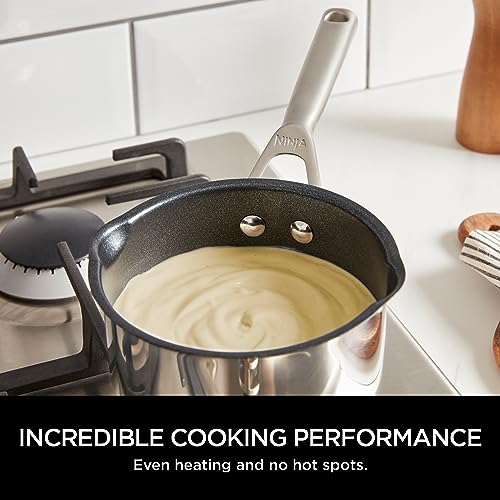 Ninja ZEROSTICK Stainless Steel Cookware 16cm Milk Pan, Long Lasting, Non-Stick, Induction Compatible, Oven Safe to 260°C, Cast Stainless Steel Handle C61216UK - Image 3