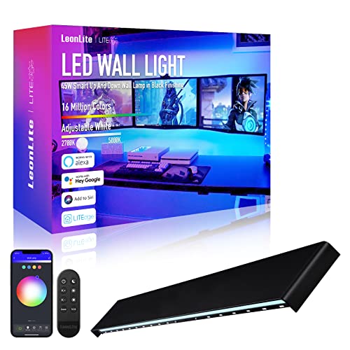 LEONLITE 47 Inch Smart LED Wall Sconce, 100-265V RGBCW Color Chan...