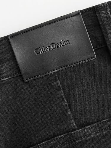 Image of CIDER Womens Wide Leg Jeans Cropped Length Stretchy Denim Flared Pants | High Waist, Trendy, Straight Leg Jean Bottoms