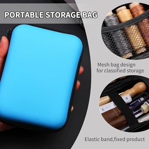 Image of Leather Sewing Kit, Leather Stitching Kit with Sewing Awl, Needles, Waxed Thread, Upholstery Repair Kit, Heavy Duty Sewing Tools for Hand Stitching Car Seats, Sofa, Carpets, Shoes, DIY Craft