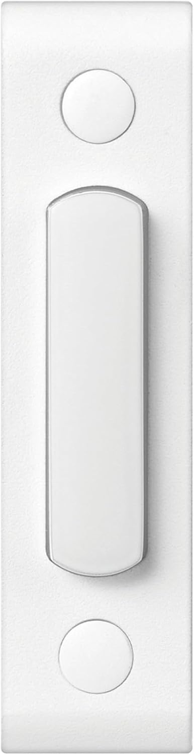 Heath Zenith Wired Push Doorbell Button, White Metal, Lighted, Surface Mount, Home Improvement, Outdoor, House Accessory