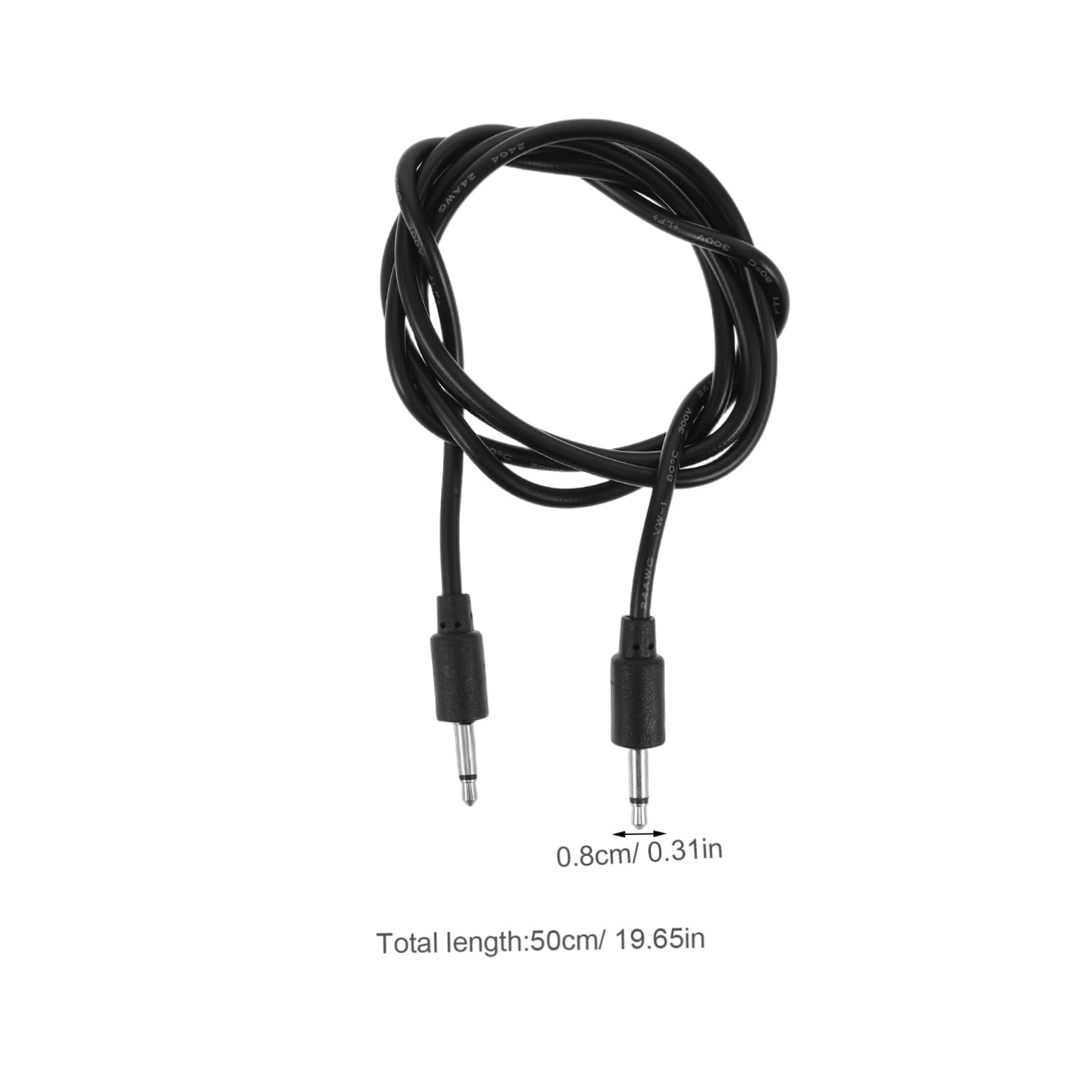 FUNOMOCYA 2pcs Mono Patch Cables for Synthesizers Replacement Male-to-Male Audio Wires 0.5m 1m Clock Sync Cables for Stable Music Creation