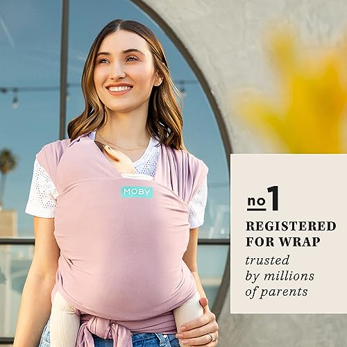 Image of Moby Baby Wrap Carrier Classic for Newborns to Toddlers (8-33lbs), Infant Sling Carrier, Lightweight & Hands Free Design, Adjustable for All Body Types (Dusty Rose)
