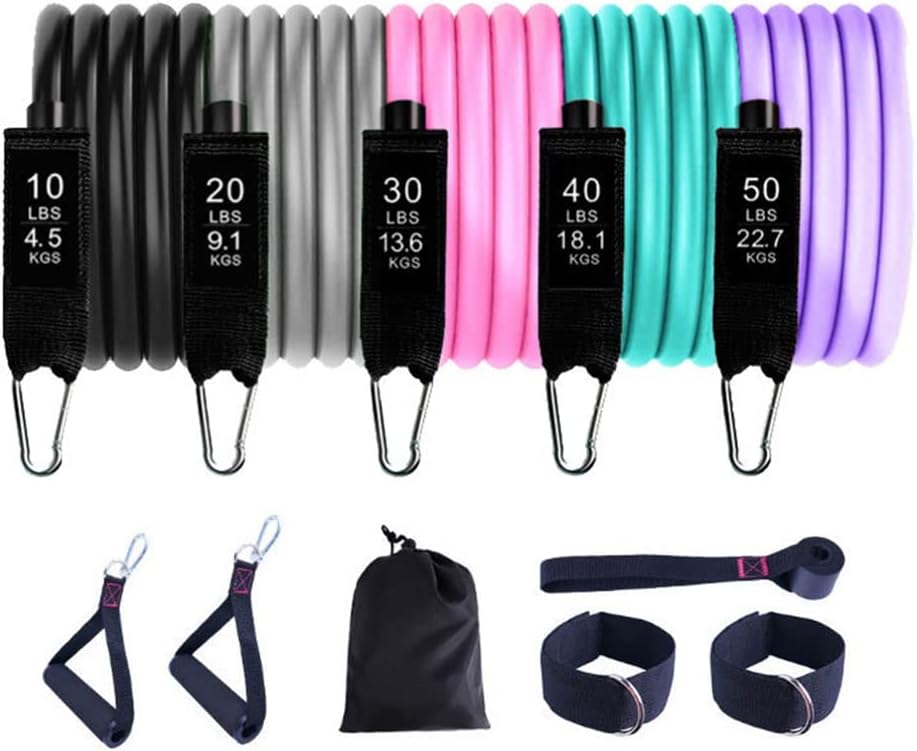 11 Pcs/Set 100LB 150LB Resistance Bands Bodybuilding TPE Belt Fitness Training Yoga Pull Rope Gym Elastic