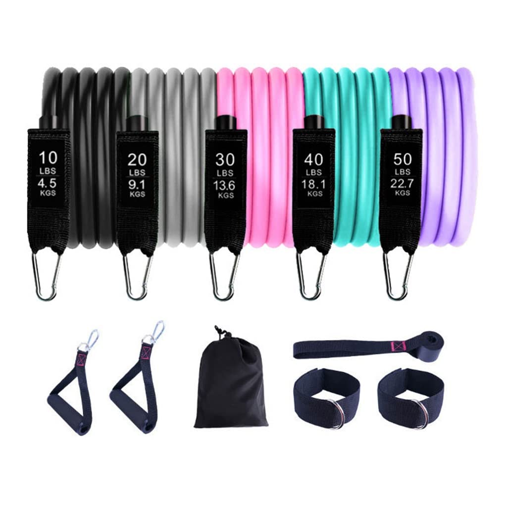 11 PC/Set 10 0 LB 150 LB Bandas de Resistencia Culturismo TPE Belt Fitness Fitness Yoga Pull Rope Gym Bandas elásticas
