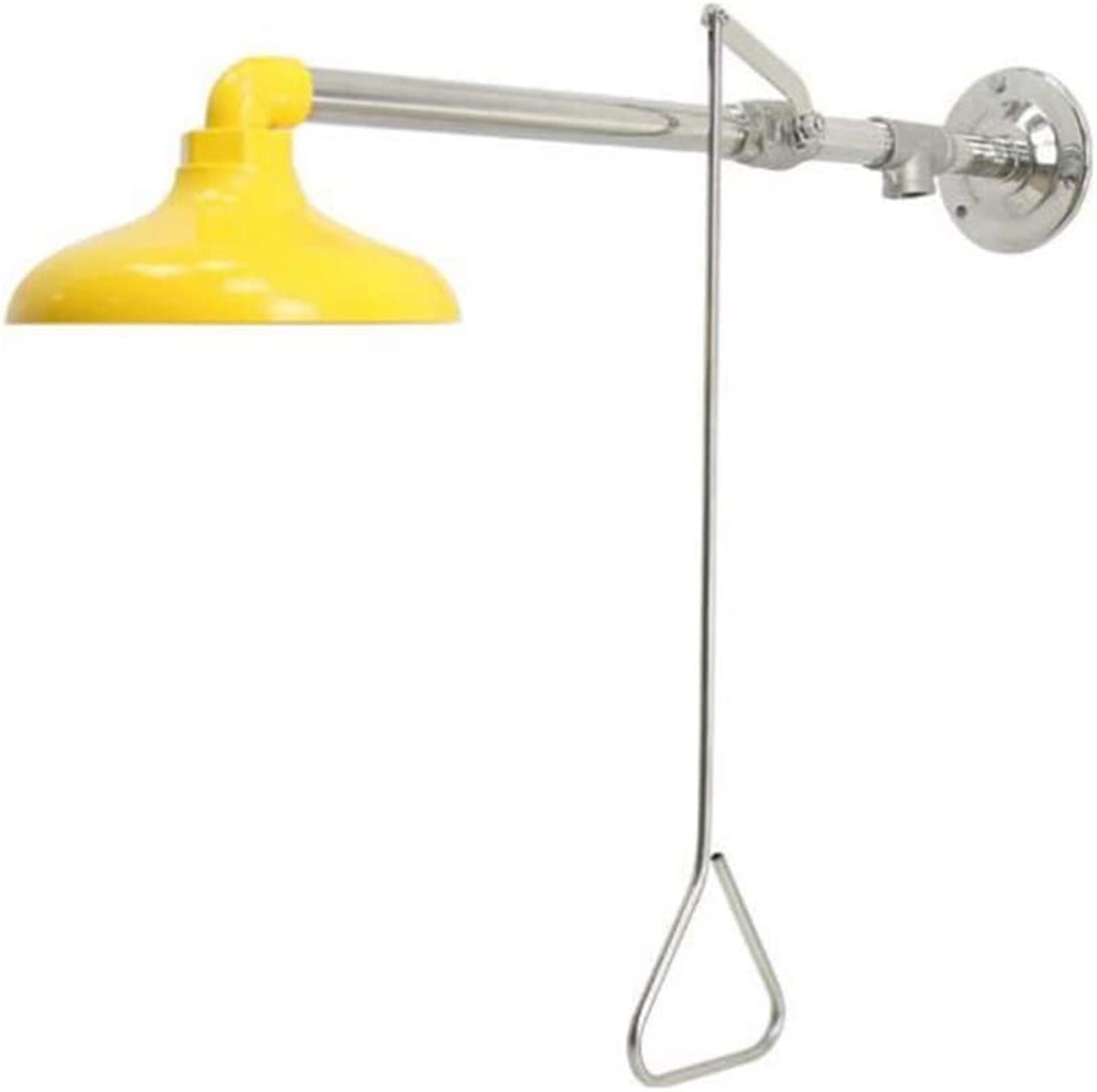 Lavaojos de seguridad, estación de lavado de ojos de seguridad de emergencia, suministro horizontal, ducha de agua de 75,7 l/min, ducha de seguridad montada en la pared con cabezal de