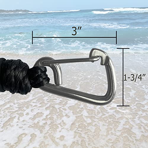Bungee Dock Line with Double 316 Stainless Steel Clips Floatable Mooring Rope Boat Snubber Docking Rope for PWC, Boat Accessory for Jet Ski, Kayak, Watercraft, Bass Boat, SeaDoo, 4-6FT, 2 Pack