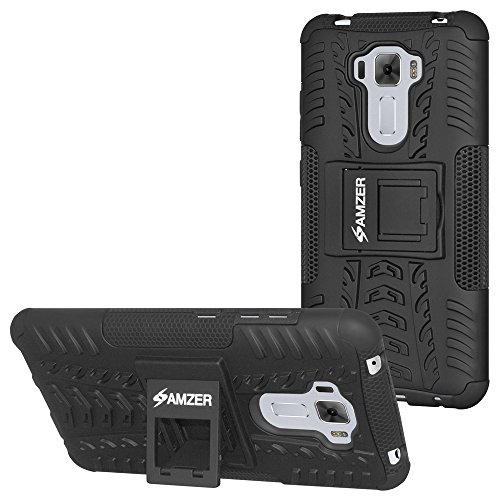 AMZER Hybrid Warrior Dual Layer Slim Protective Shockproof Case for Asus ZenFone 3 Laser ZC551KL - Black