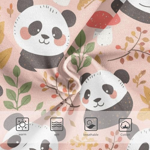 Wusikd Panda Face Girls' Underwear Cotton Leaves Mushrooms Girls Briefs Soft Toddler Underwear 2T3