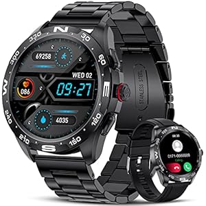 Smartwatch Herren mit Telefonfunktion,1.32 Zoll HD Voll Touchscreen Armbanduhr Herren Smartwatch mit Pulsmesser Schlafmonitor Schrittzähler,20 Sportmodi IP67 Fitness Tracker Kalorien Android iOS