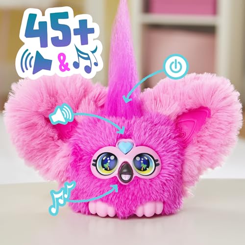 Furby Furblets Flo-Flo Flamingo-Minispielzeug aus Plüsch – interaktives, sprechendes Kuscheltier für Kinder, Rosa