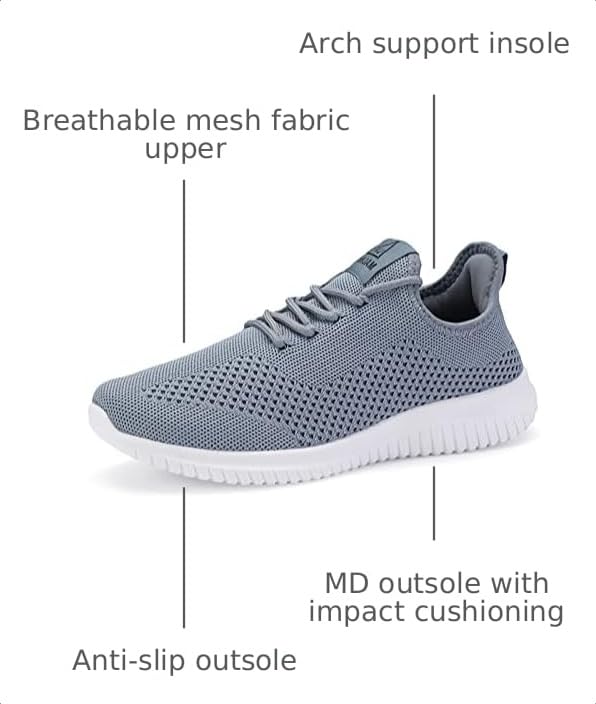 Image of VAMJAM Men's Running Shoes Ultra Lightweight Breathable Walking Shoes Non Slip Athletic Fashion Sneakers Mesh Workout Casual Sports Shoes