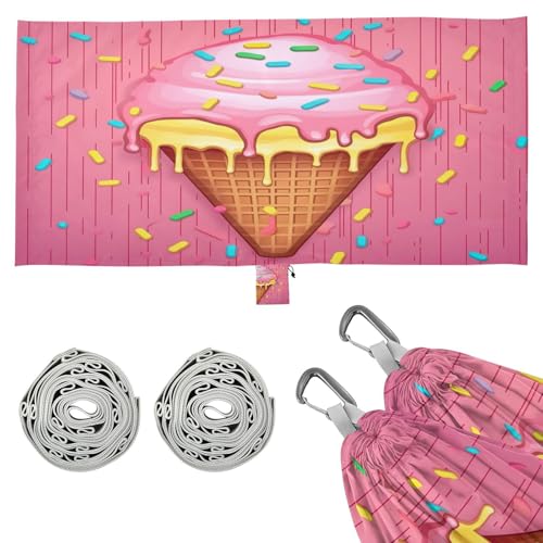 Haskirky Ice Cream Camping Hammock, Single Portable Hammocks with Tree Straps & Attached Carry Bag, 330Lbs Capacity Perfect for Outside Indoor Hiking Beach Backpack Travel