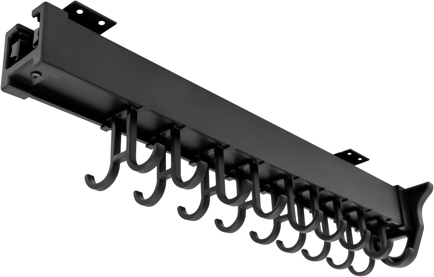 20" Adjustable Pot Racks, Pull Out Pot and Pan Organizer with 9 Pairs Hooks, Utility Kitchen Cabinet for Hanging, Sliding Under Cabinet Organization