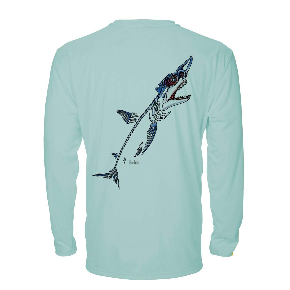 Denali Performance Men's UPF 50+ ProtectUV Mega Solar Long Sleeve T-Shirt Trophy Bones Collection by Marcos Augusto: Mako
