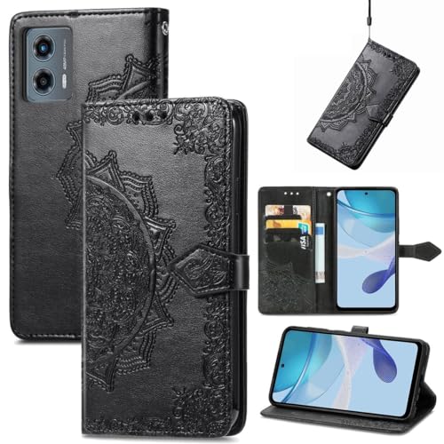 Étui Moto G 5G 2023 anti-rayure noir avec clapet de maintien