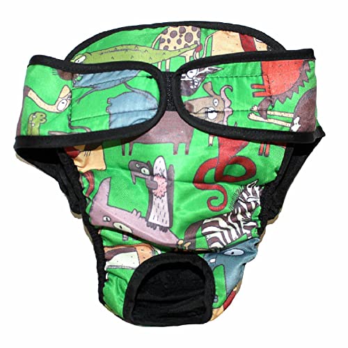 Image of Dog Diaper Reusable Washable Female Girl for Medium & Large Big Dog Breeds Size L, XL, XXL DELIVERY 2-4 Days! (XX-Large: Waist 28 inch - 34 inch, Green Safari)