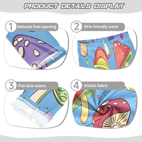 Bolaz Toddler Girls Leggings Printed Yoga Pants Leggings Purple Pink Mushroom for Kids3