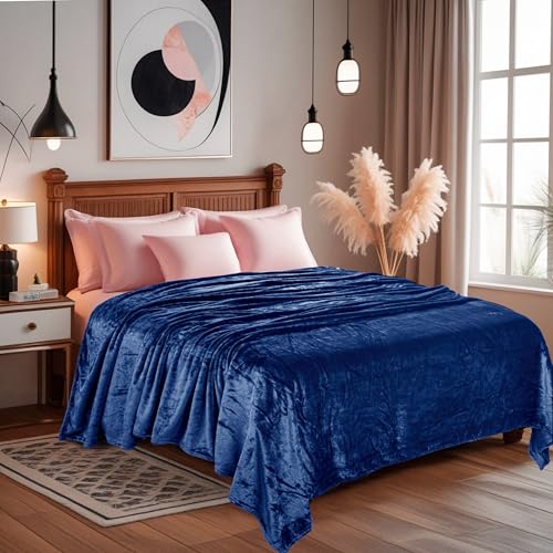 Image of ABRAZO AC Blanket | 300 GSM Lightweight Super Soft Cozy for Bed, Sofa, Couch, Travel & AC Room | Single Bed 160x220 cm | Solid Color | Breathable All-Season Comfort