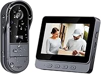 TKMARS Wireless Doorbell Camera 1080P No Subscription, No WiFi Needed, Waterproof with 4.3" Monitor, 170° View, Night Vision, Two-Way Audio