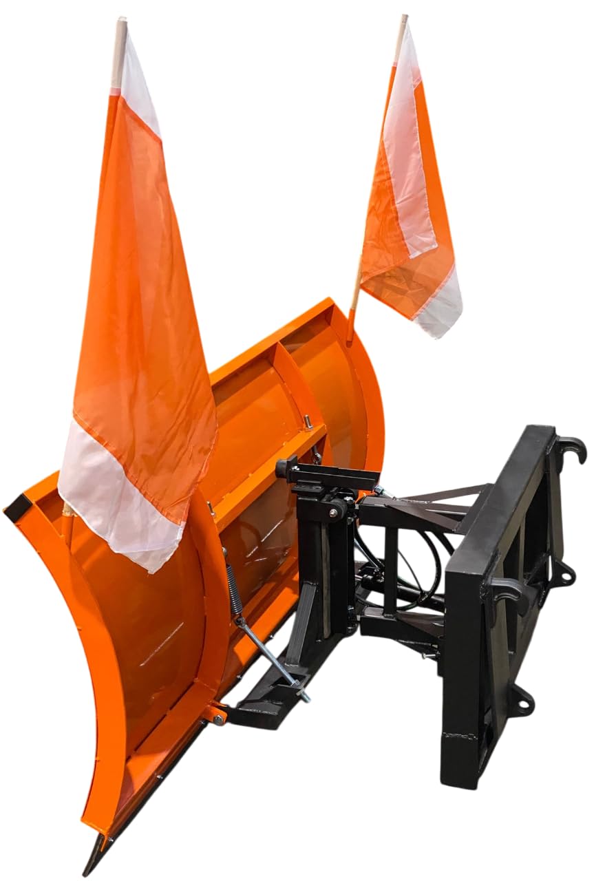 Schneepflug Räumschild Schneeschild Schneeschieber mit Euro Aufnahme Orange / 200 x 75 cm inkl. Hydraulikzubehör