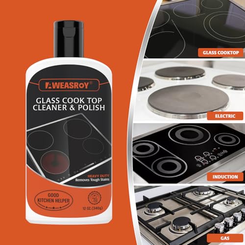 Aweasroy QJJTZ-8PCS Glass Stove Top Cleaner Kit 12 Oz, Cooktop Cleaner And Polish Non-Abrasive No Scratch Removes Tough Stains thumb #5