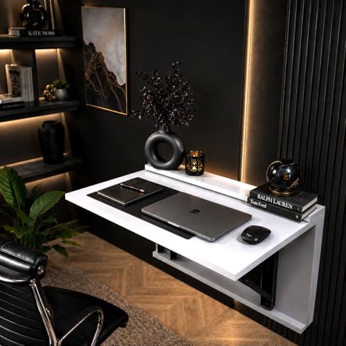 Foldable Wall Study Table | Solid Wood + Storage - 30 Inches | Lo...