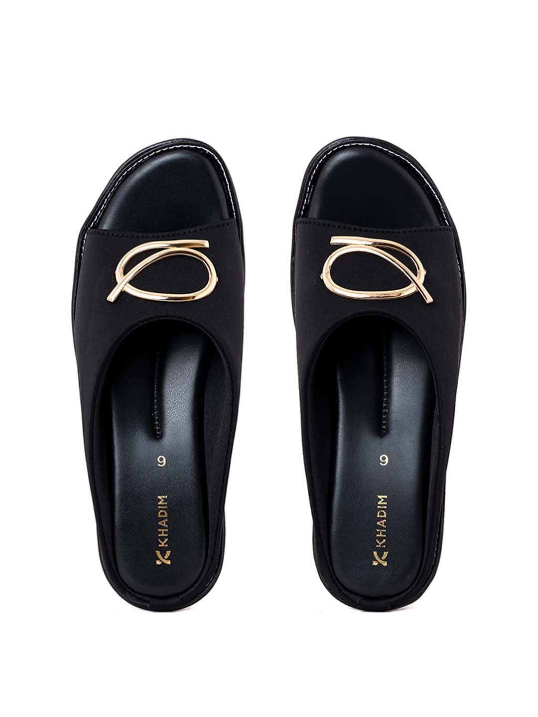 Khadims Black Wedge Heel Mule Slip On Sandal for Women (1659066) (B0D6GGGMZ3) Amazon Price History, Amazon Price Tracker