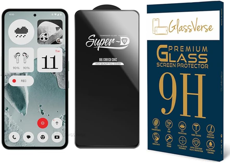 GlassVerse Toughened Oleophobic Tempered Glass For Nothing CMF Phone 2 Pro (PACK OF 1) with Free Installation Kit Full screen Coverage - 6.77 inch