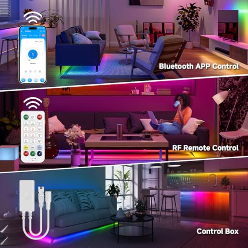 Tira LED COB RGB+CCT BTF-LIGHTING 16.4FT con Control Bluetooth miniatura 4
