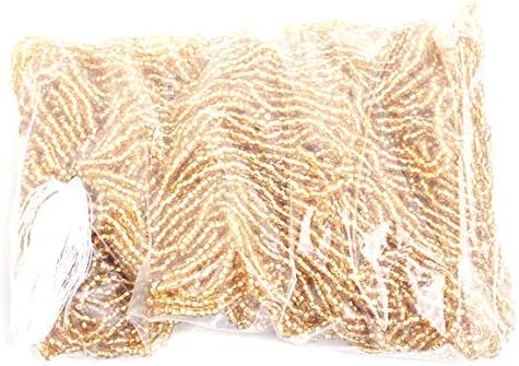 Czech Glass Seed Beads 8/0 (2.9mm Diameter) Silver Lined Gold - 500g Bulk Bag by Preciosa (Jablonex)