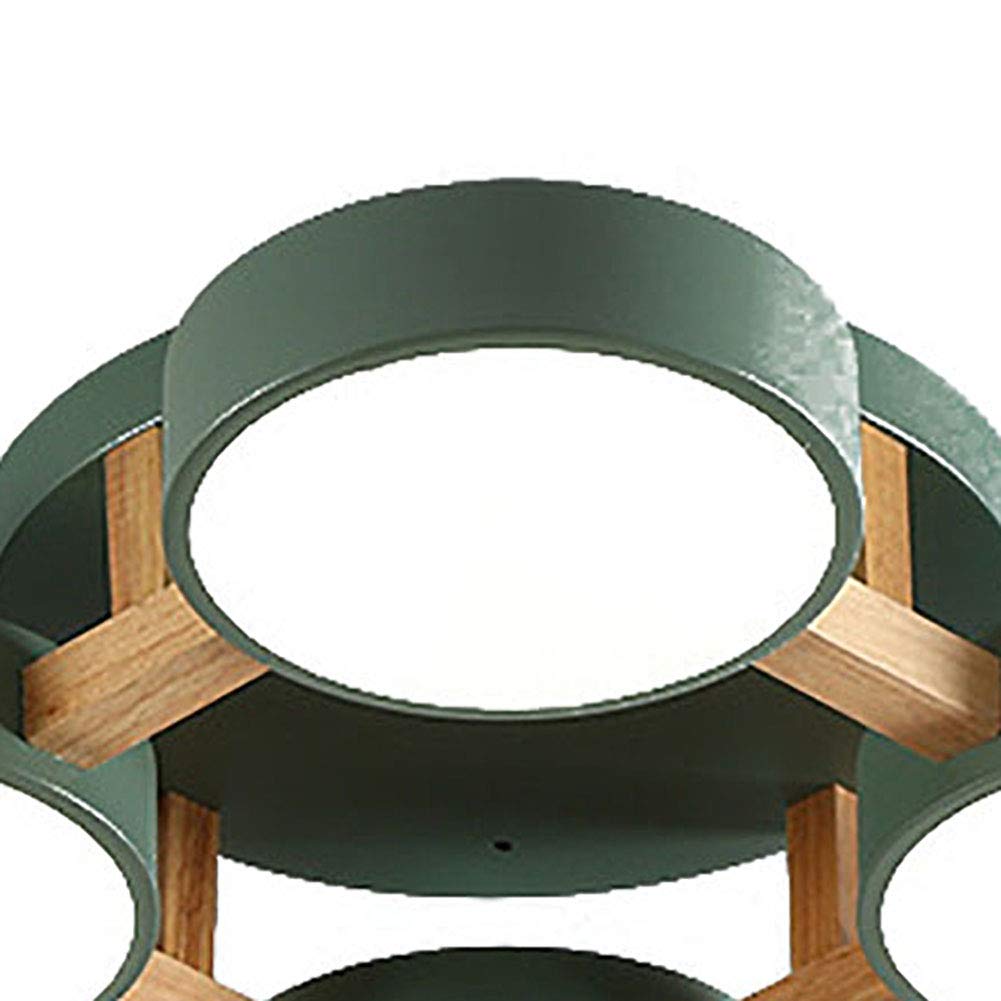 Moderno 4-luces Led Plafón Adorno Redondo Metal Base Regulable Lámpara De Techo Blanco Acrílico Sombra Semi Flush Lámpara De Techo Para Salón Fogón-Luz tricolor verde 50 * 50 * 13cm
