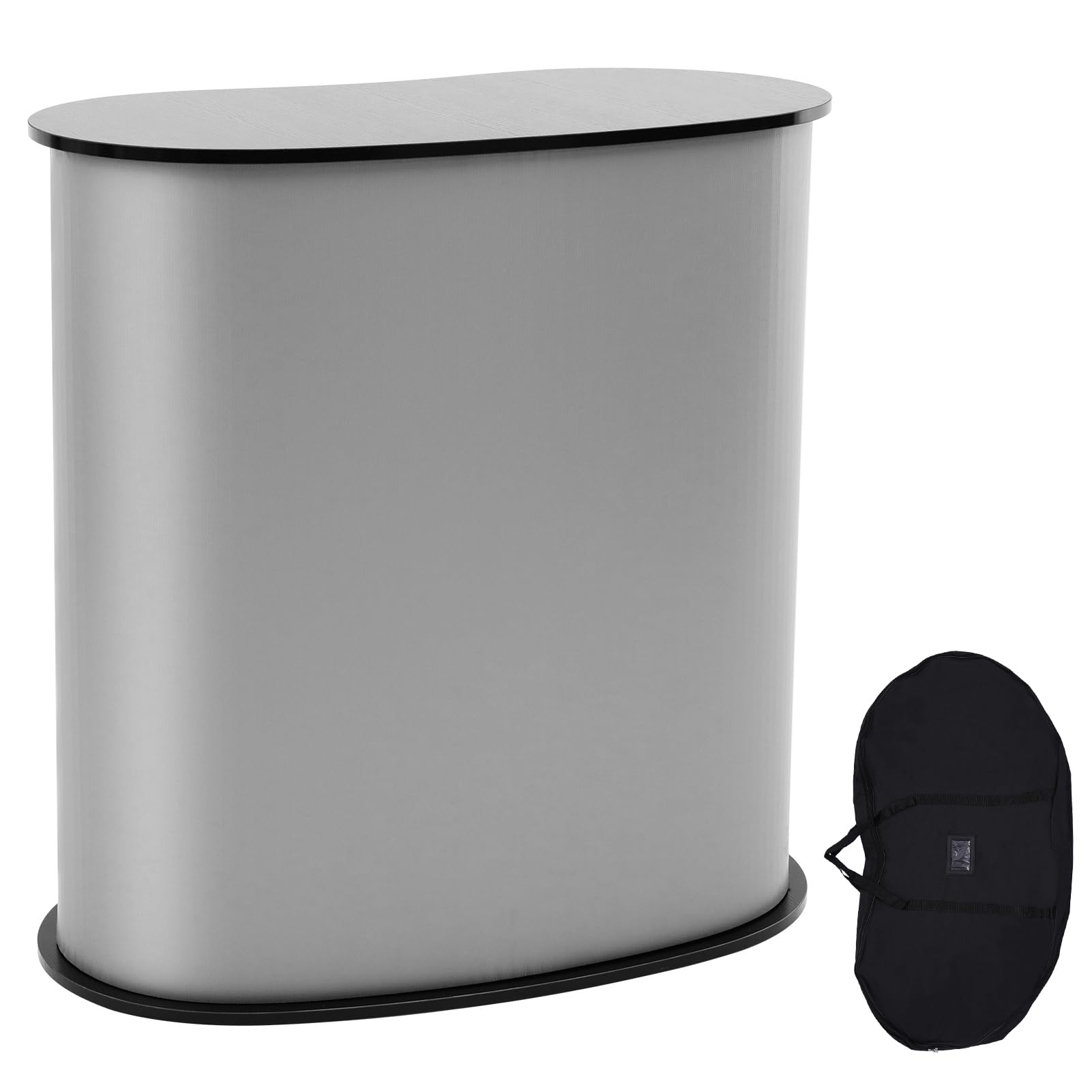 Mesita de recepción plegable con bolsa de transporte, 40 x 90 x 90 cm, para exposición promocional y reuniones de negocios (negro)