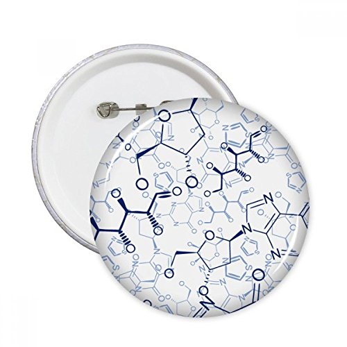 Cadeau 5 pcs XXL broches rondes motif chimie abstrait bleu pour enseignant