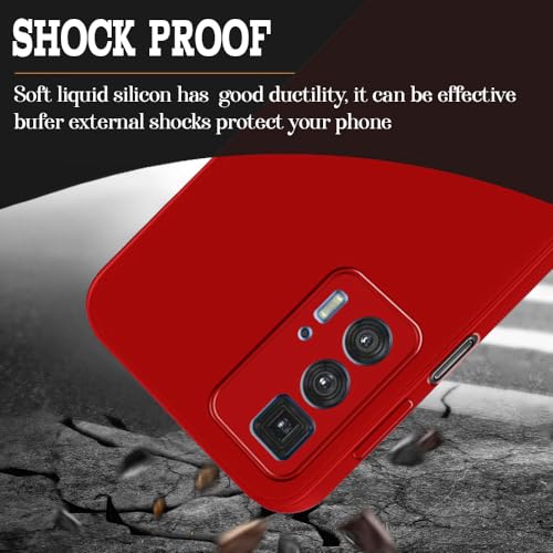 Image of Back Cover for Motorola Edge 20 Pro 5G | Full Camera Protection | Premium Liquid Silicon Case | Flexible Bumper Case for Motorola Edge 20 Pro 5G (Red)