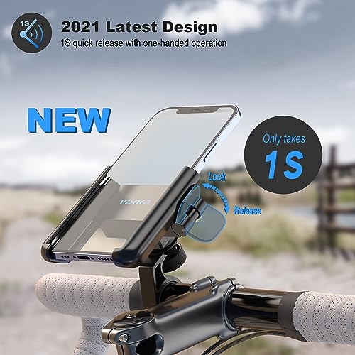 visnfa Upgraded Bike Phone Mount 360° Rotatable Universal Bicycle Motorcycle Scooter Bike Accessories Handlebar Phone Clip Holder for Any Smartphones Between 3.5 and 7.0 inches