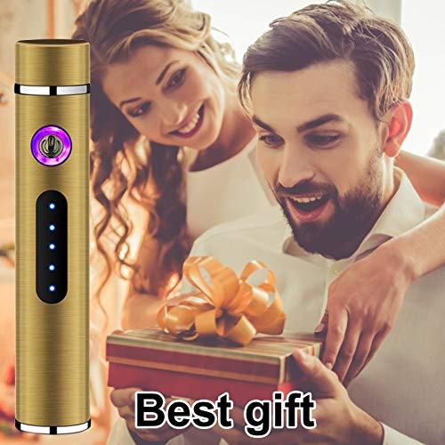 Doppelbogenfeuerzeug, Zigarettenanzünder USB Aufladbar LED-Display Feuerzeug, Elektrisches Winddichtes Flammenloses… – Bild 6