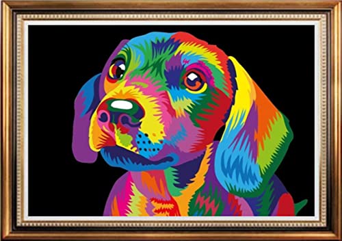 Redxing Stamped Cross Stitch Kits Embroidery Kit For Beginners Adults Full Range Of Embroidery Patterns Starter Kits Diy Printed Cross Stitch Kits Needlepoint Kits 11Ct-Colorful Dog 15×22.4 Inch #TOP16