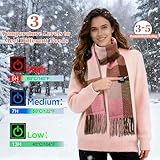 Best Heated Scarf for Women: Stay Warm All Winter with These Top Rechargeable Options 9 KLADNDER Heated Scarf for Women Men, Rechargeable Heating Scarf for Neck Warmer Portable 5000mAh Battery 3 Levels Temperature Adjustable Electric Heated Shawl for Winter Outdoor(Dark Red Square)