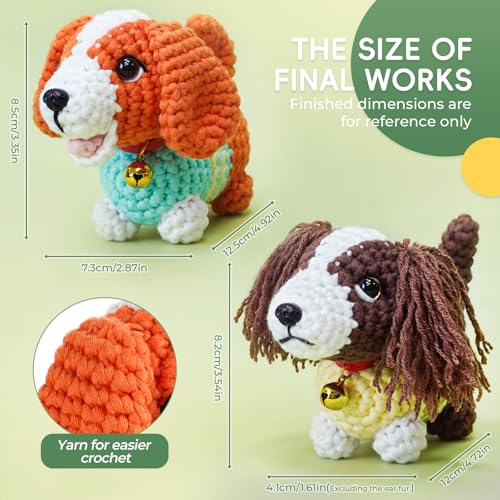 Kit de crochet pour débutants iptek : chiens beagle et épagneul à créer - 5