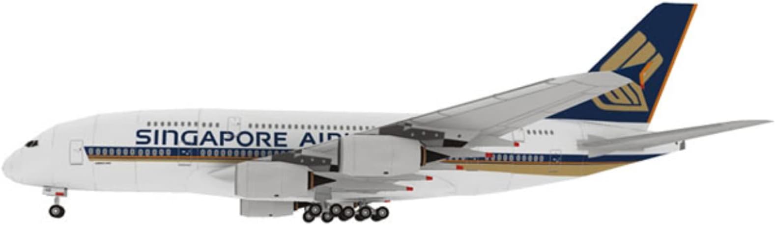 1:120 Paper A380 Singapore Airlines Airplane Model Simulation Aircraft Kit for Collection and Gift (Unassembled)