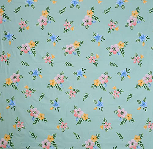 Image of KAWI Single Bedsheet Elastic Fitted Glace Cotton with 1 Pillow Cover (72 inchX 48 inchX 6 inch Size) Mattress Green, Neem Patti Print