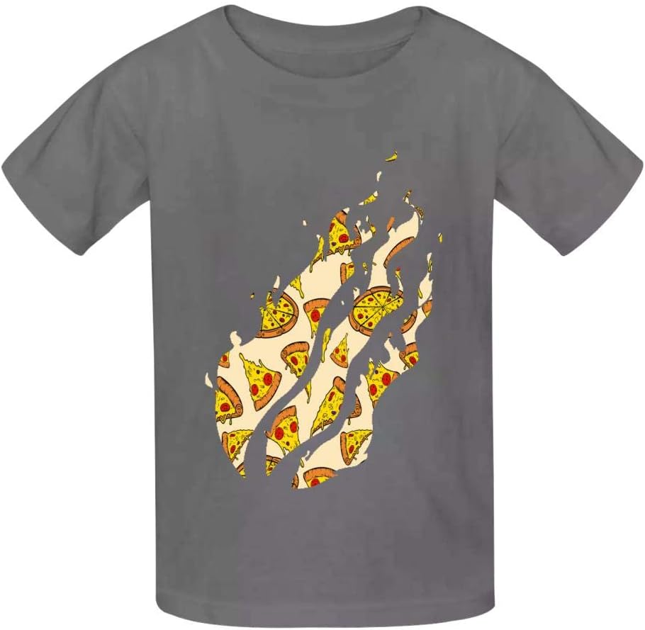 TIFOUTY Youth Pizza Preston Fire Nation Playz Gamer Flame 3D Print Crew Neck Short Sleeve T-Shirts Casual Soft Tee Gray