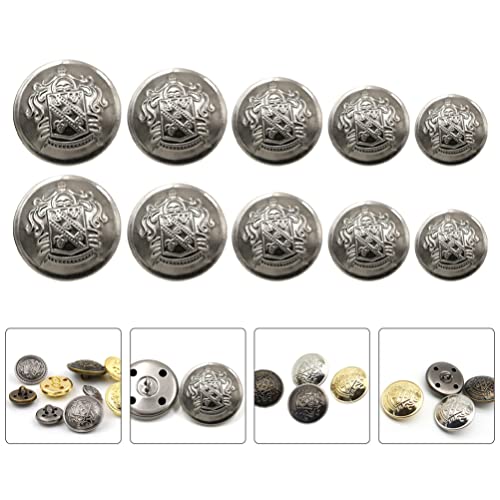 HEALLILY 50 Pcs Terno de Bronze Botões DIY Metal Botões para Overcoat Blazer Roupas Jeans Casaco Bla