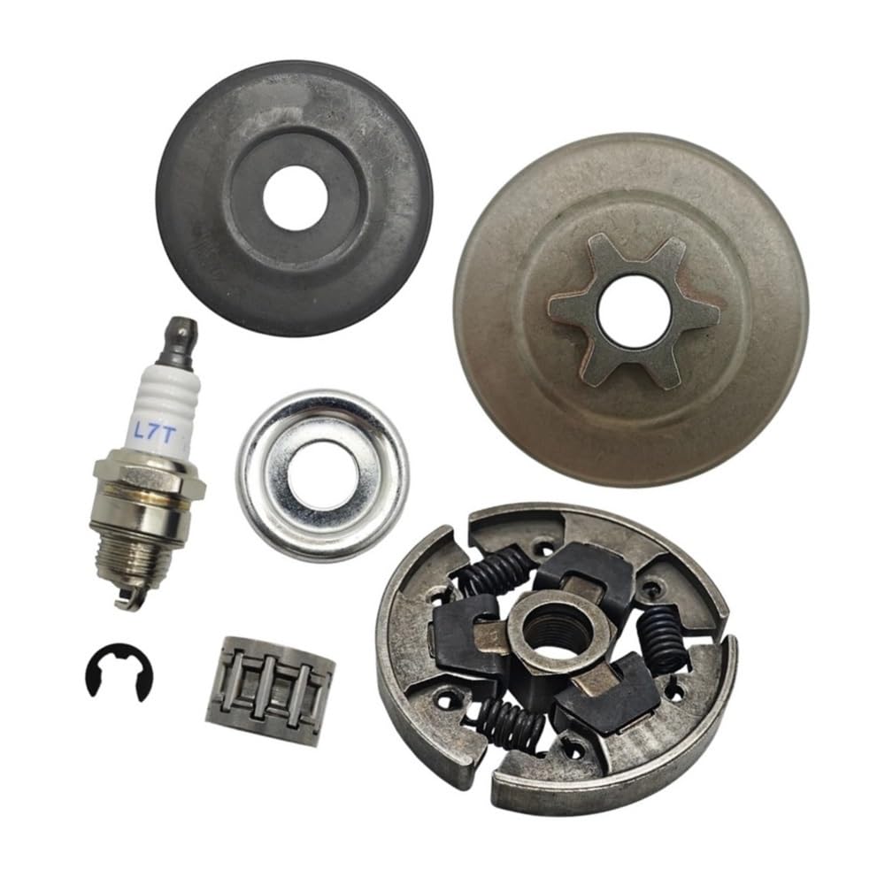 Kit de cojinete de Agujas de arandela de Tambor de piñón de Embrague de 3/8" y 6T Compatible con bujías de Motosierra MS170, MS180, 018 y 017, OEM 1121 162 1001