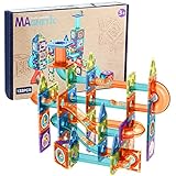 Marble Runs Magnetic Tiles - Toy Magnetic Building Sets 132pcs Magnet Building Blocks Tiles STEM Lea