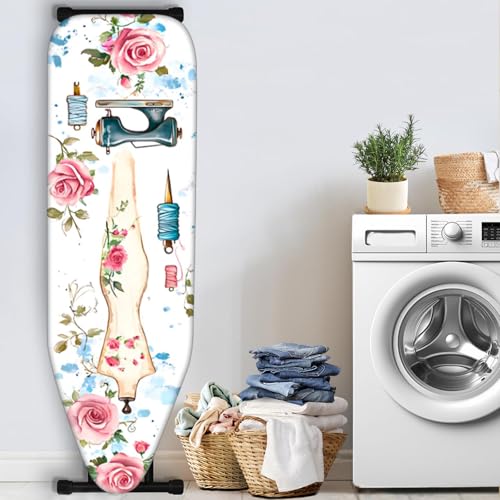 Image of Nuxovilar Sewing Mannequin Floral Ironing Board Cover 15x54 Polyester | Iron Pad Scorch Guard laundry helper protective board shield home laundry room craft studio (Floral Dress)