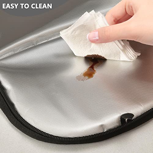Image of Fun Cute Cat Driving Car Trash Can Car Garbage Bag with Lid Hanging Waterproof Leak Proof Vehicle Storage Bin