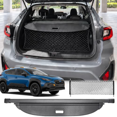 Image of Cargo Cover for Subaru Crosstrek Accessories 2024-2026, Carbon Fiber Texture Retractable Trunk Cover Security Shielding Shade for 2024-2026 Subaru Crosstrek Accessories (Carbon Fiber Texture)