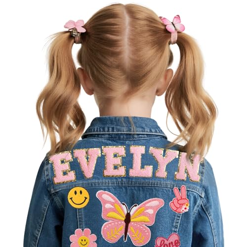 Personalized Kids Denim Jacket with Names, Back to School Outfits, Custom Jean Jacket for 1-8 Year Old Girl Gifts